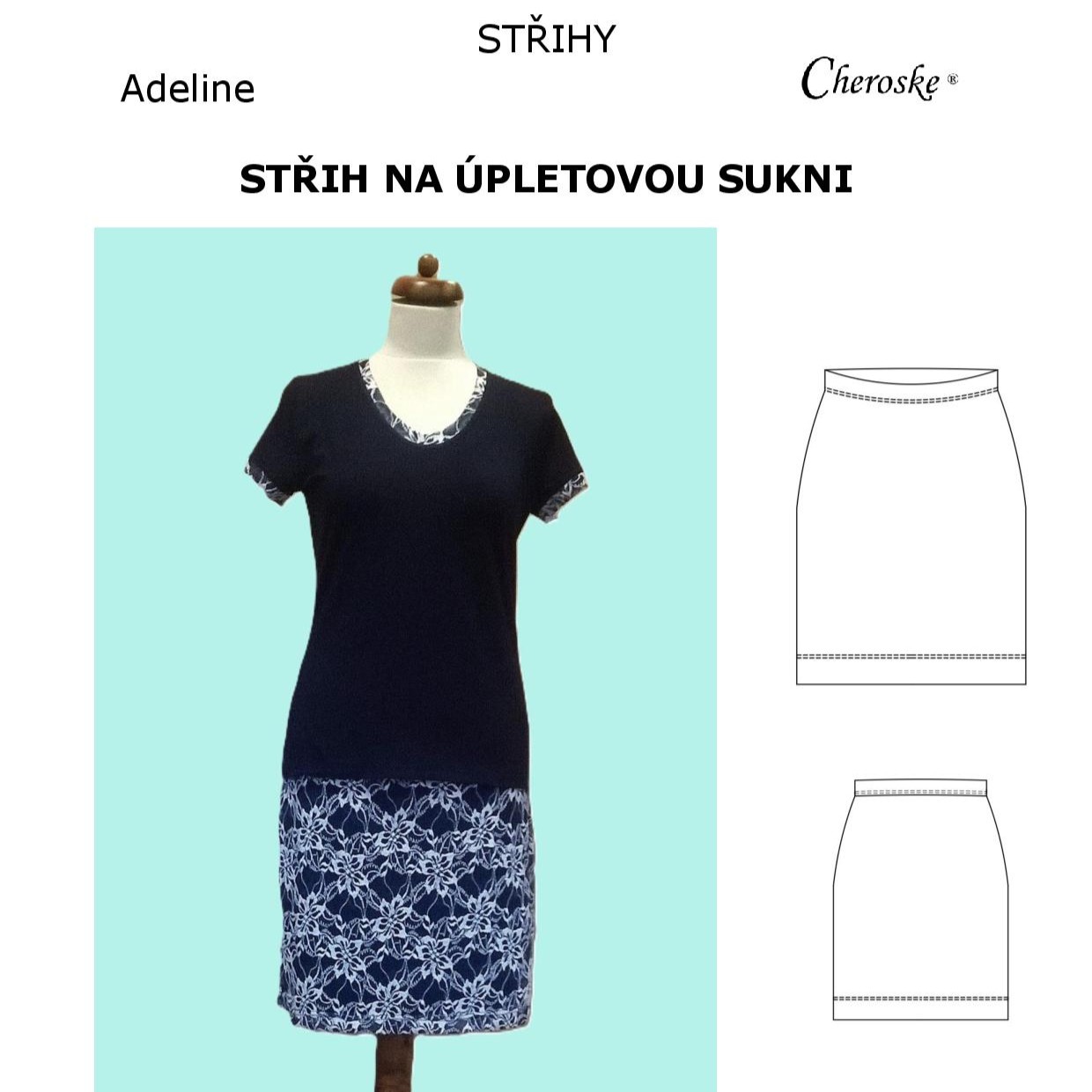Střih na úpletovou sukni