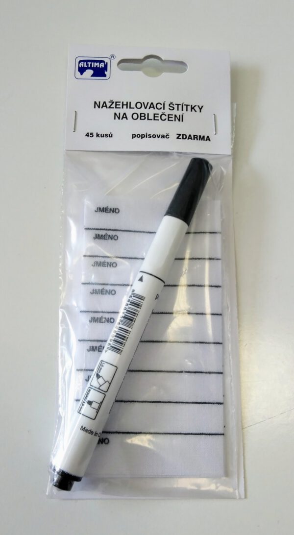 Nažehlovací štítky na textil (na jména)