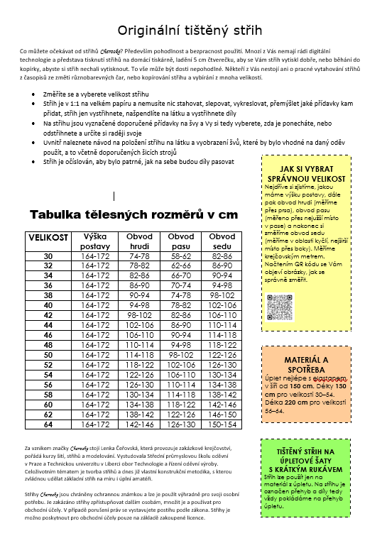 Střih na úpletové šaty s krátkým rukávem - Obrázek 2